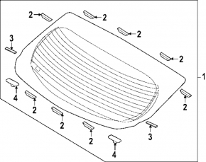 Rear window of the Hyundai Ioniq 5 22-24 trunk door