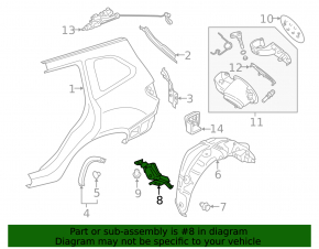 Mudguard rear left front Subaru Forester 19-21 SK