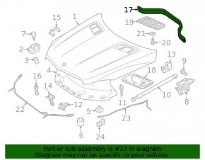 Mercedes GLS-class X166 13-19 rear hood seal