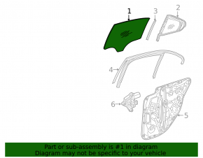 Mercedes C-class W205 rear left door glass, 15-18 scratches