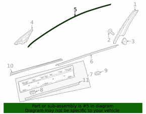 Upper front right door molding for Mercedes X247 GLB 20-26 chrome