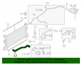 Upper cooling hose for Ford Focus mk3 11-18 2.0