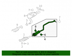 Exhaust manifold center section Mazda6 09-13 2.5