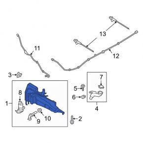 Ford Escape MK4 20-24 washer reservoir without motor, without deflector, without neck