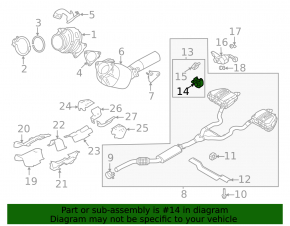 Left exhaust pipe bracket for Land Rover Range Rover Velar 18-23 2.0T