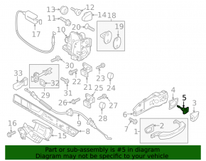 Front left door lock cylinder VW Touareg 11-17