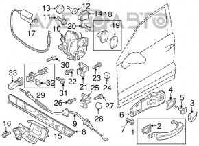 Front left door lock cylinder VW Touareg 11-17