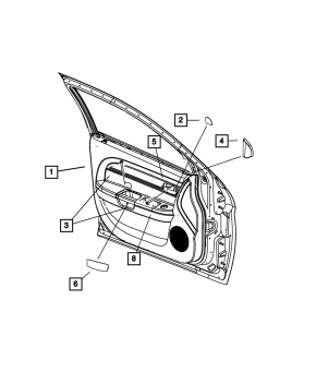 Door trim card front left Chrysler 200 11-14 black