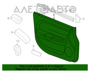 Door trim card front left Chrysler 200 11-14 black