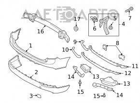 Left rear bumper molding Volvo XC90 16-26 black chrome