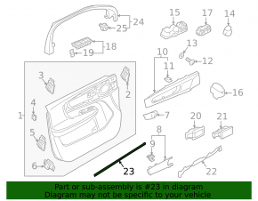 Glass seal inner front right Volvo XC40 19-25