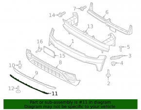 Front Bumper Lip Cover VW Atlas 18-20