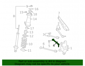 Lower rear right transverse control arm Lexus GS300 GS430 06-06 rwd type 2