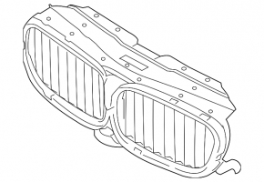 Radiator deflector blinds assembly upper BMW 7 G11 G12 16-19 B58 without night vision with grilles, chrome, sand, crack