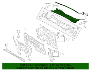 Windscreen wiper grille plastic Toyota Camry v70 18-24 chips, cracks