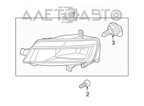 Fog light PTF right VW Jetta 19- FPS