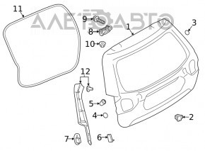 Trunk door trim side right Subaru Forester 19-24 SK on the body