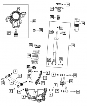 Rear right shock absorber Jeep Grand Cherokee WK2 11-15