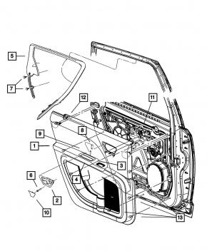 Door handle inside front left Dodge Journey 11-