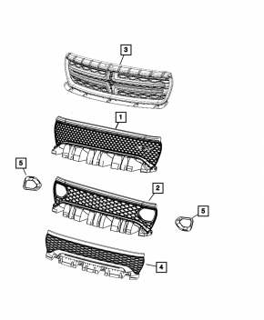 Radiator grill grill Dodge Charger 15-20 rest R/T, SRT