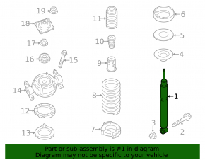 Rear left shock absorber VW Touareg 11-17 range 2