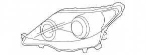 Right front headlight for Lexus LS460 07-09 pre-restyling, without headlight washer