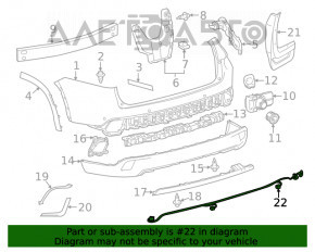 Wiring rear bumper Toyota Highlander 14-19 for parking sensors