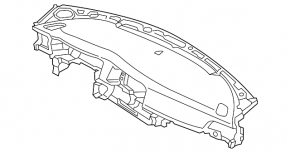 Kia Optima 16-20 black dashboard without airbag