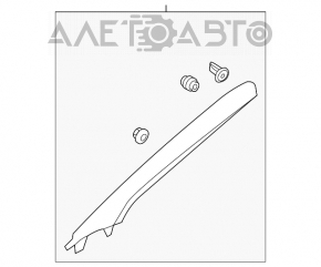 Right front pillar trim for Hyundai Azera 12-17, beige, torn