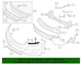 Front bumper mount left inner Hyundai Elantra UD 11-16