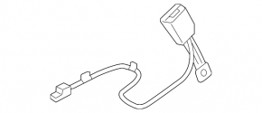Kia Niro 23-24 passenger seat belt latch, black, with wire