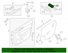 Front left window lift control for Kia Sportage 17-22