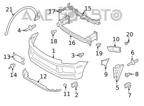 Plug towing hook front bumper left Porsche Cayenne 19- Sport no