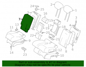 Rear seat back trim, 2nd row, right, Mercedes X247 GLB 20-23, beige leather
