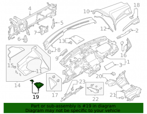 Lincoln MKZ 13-20 left front panel trim, gray