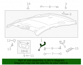 Ceiling handle front left Lincoln MKZ 17-20 gray
