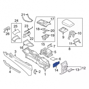 Ford Edge 15 Center Console Air Vent Deflector - Black