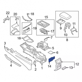 Ford Edge 15 Center Console Air Vent Deflector - Black