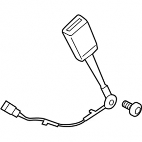 Black Ford Mustang mk6 15-17 driver's seat belt latch with wire