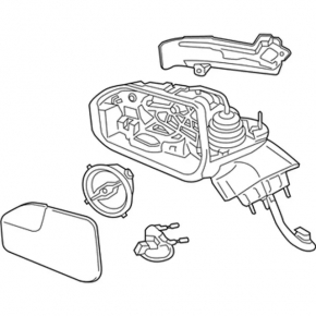 Side mirror left Lincoln MKZ 13-16 16 pins, BSM, camera, auto-dimming, turn signal, beige+chrome