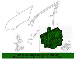 Window lift mechanism rear right Ford Mustang Mach-E 21-23
