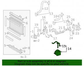 Lexus GS300 GS350 06-11 Coolant Expansion Tank with Cap