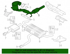 Intake pipe with catalytic converter VW Atlas 18- 2.0T