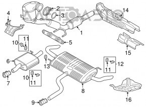 Downpipe with catalytic converter VW Atlas 18-23 2.0T, with bracket