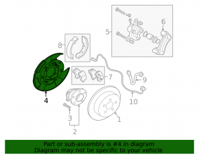 Rear left brake disc cover for Mitsubishi Galant 04-12