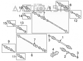 Drive axle shaft front right Hyundai Veloster 12-17 manual transmission
