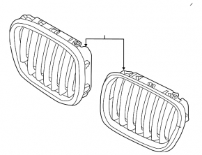 Right radiator grille for BMW X5 F15 14-18 Pure Experience