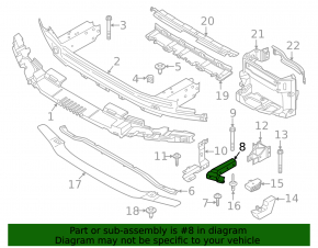 Left front bumper lower reinforcement support for BMW 5 Series G30 2017-2023. Bumper support, 2018-2020, bumper support, 2021-22.