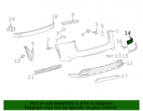 Right rear bumper grille for Lexus NX 15-21