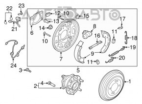 Brake hose rear left Hyundai Elantra AD 17-20 under drum